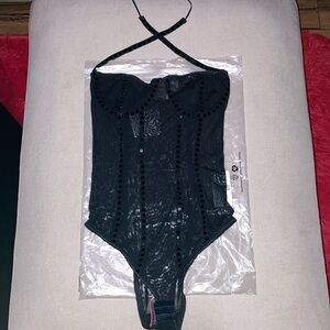 OSEREE CRYSTAL NECKLACE BODYSUIT